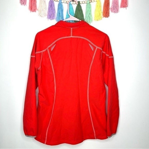 Eddie Bauer Scarlet Nantucket Red Zip Up Rain Windbreaker Jacket Size Medium - Picture 5 of 13